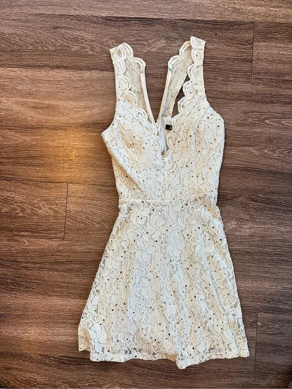 Jump Apparel Lace Sequin Mini Dress Size 3/4